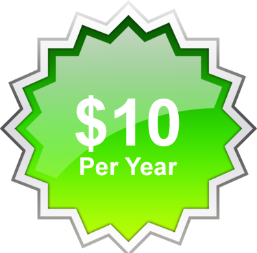 Ten dollar per year domain name purchase